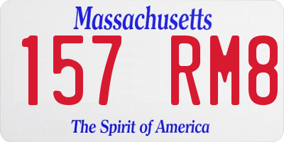 MA license plate 157RM8