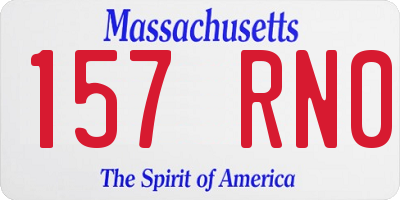 MA license plate 157RN0