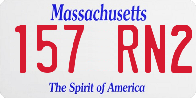 MA license plate 157RN2