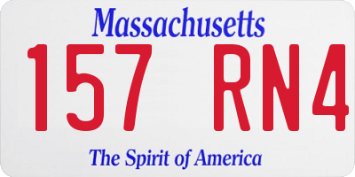 MA license plate 157RN4