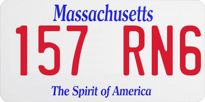 MA license plate 157RN6