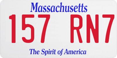 MA license plate 157RN7