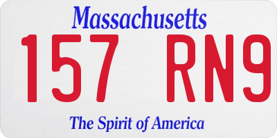 MA license plate 157RN9