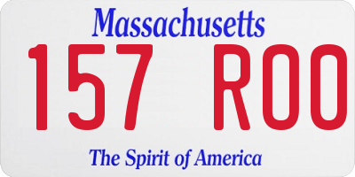 MA license plate 157RO0