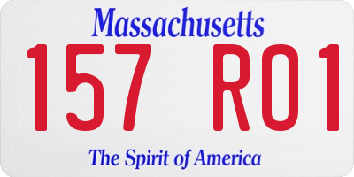 MA license plate 157RO1