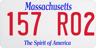 MA license plate 157RO2