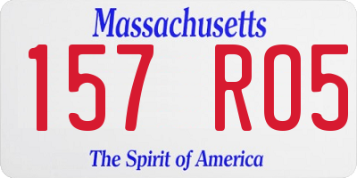 MA license plate 157RO5