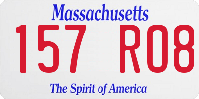 MA license plate 157RO8