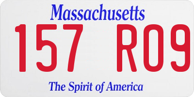 MA license plate 157RO9