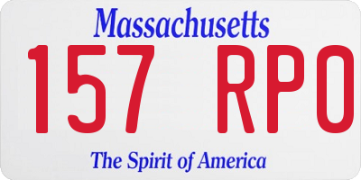 MA license plate 157RP0
