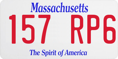 MA license plate 157RP6