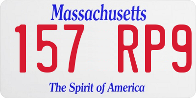 MA license plate 157RP9