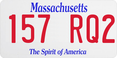 MA license plate 157RQ2