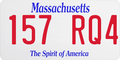 MA license plate 157RQ4
