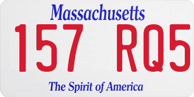 MA license plate 157RQ5
