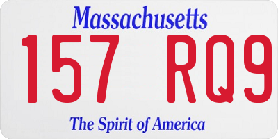 MA license plate 157RQ9