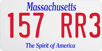MA license plate 157RR3