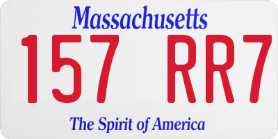MA license plate 157RR7