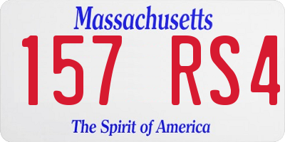 MA license plate 157RS4