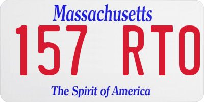 MA license plate 157RT0