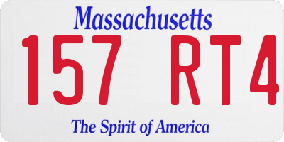 MA license plate 157RT4