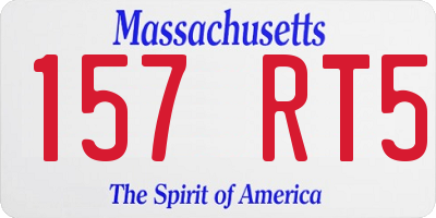 MA license plate 157RT5