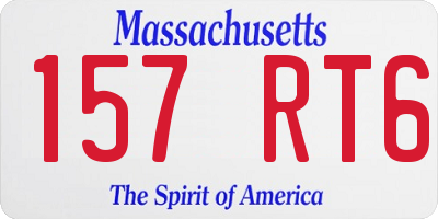 MA license plate 157RT6