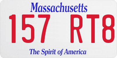 MA license plate 157RT8