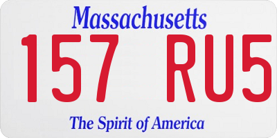MA license plate 157RU5