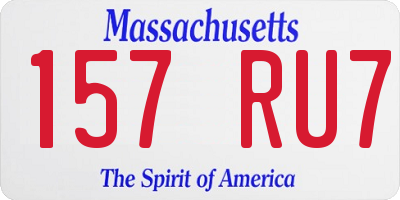 MA license plate 157RU7