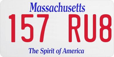 MA license plate 157RU8