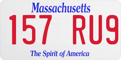 MA license plate 157RU9