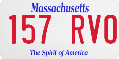 MA license plate 157RV0