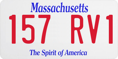 MA license plate 157RV1