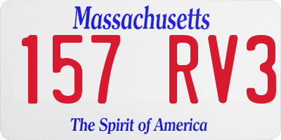 MA license plate 157RV3