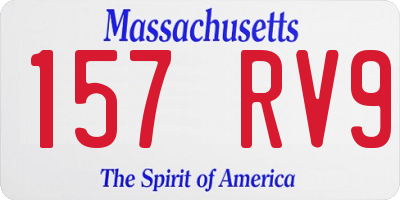 MA license plate 157RV9