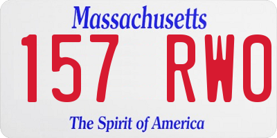 MA license plate 157RW0