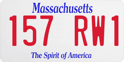 MA license plate 157RW1