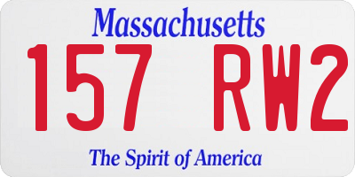 MA license plate 157RW2