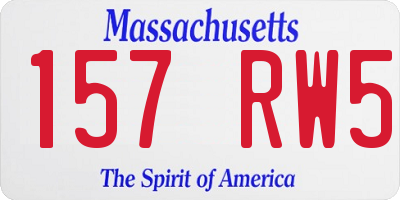 MA license plate 157RW5