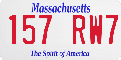 MA license plate 157RW7
