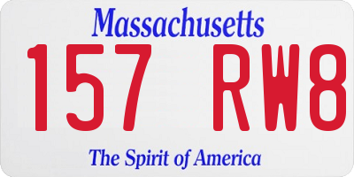 MA license plate 157RW8