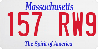MA license plate 157RW9