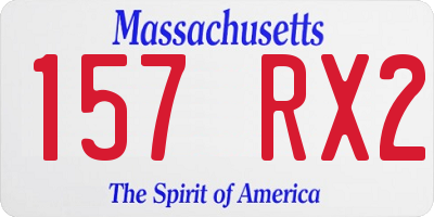 MA license plate 157RX2