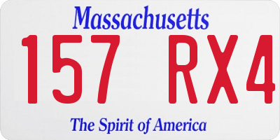 MA license plate 157RX4