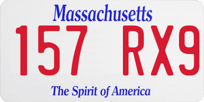 MA license plate 157RX9