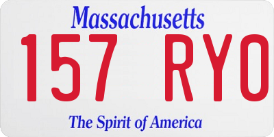MA license plate 157RY0