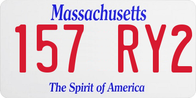 MA license plate 157RY2