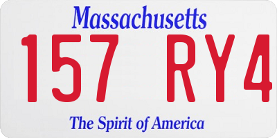 MA license plate 157RY4