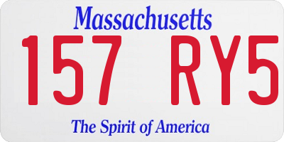 MA license plate 157RY5
